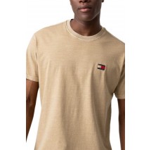 TOMMY JEANS RLX  LABEL TEE T-SHIRT ΜΠΛΟΥΖΑ ΑΝΔΡΙΚΗ TAN