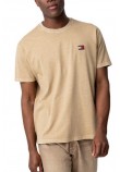 TOMMY JEANS RLX  LABEL TEE T-SHIRT ΜΠΛΟΥΖΑ ΑΝΔΡΙΚΗ TAN