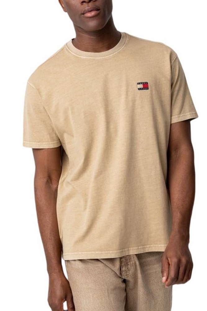 TOMMY JEANS RLX  LABEL TEE T-SHIRT ΜΠΛΟΥΖΑ ΑΝΔΡΙΚΗ TAN