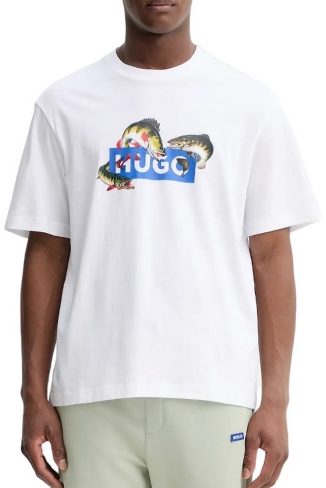 HUGO BOSS JERSEY NALOTRIX T-SHIRT ΜΠΛΟΥΖΑ ΑΝΔΡΙΚΗ OFF WHITE