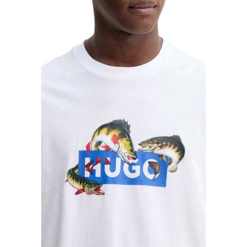 HUGO BOSS JERSEY NALOTRIX T-SHIRT ΜΠΛΟΥΖΑ ΑΝΔΡΙΚΗ OFF WHITE