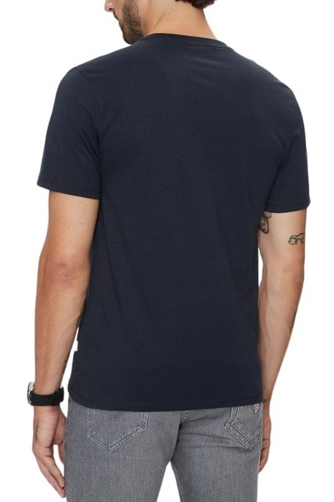 GUESS JEANS SS CN SLIM LOGO EMBRO TEE T-SHIRT  ΜΠΛΟΥΖΑ ΑΝΔΡΙΚΗ DARK NAVY