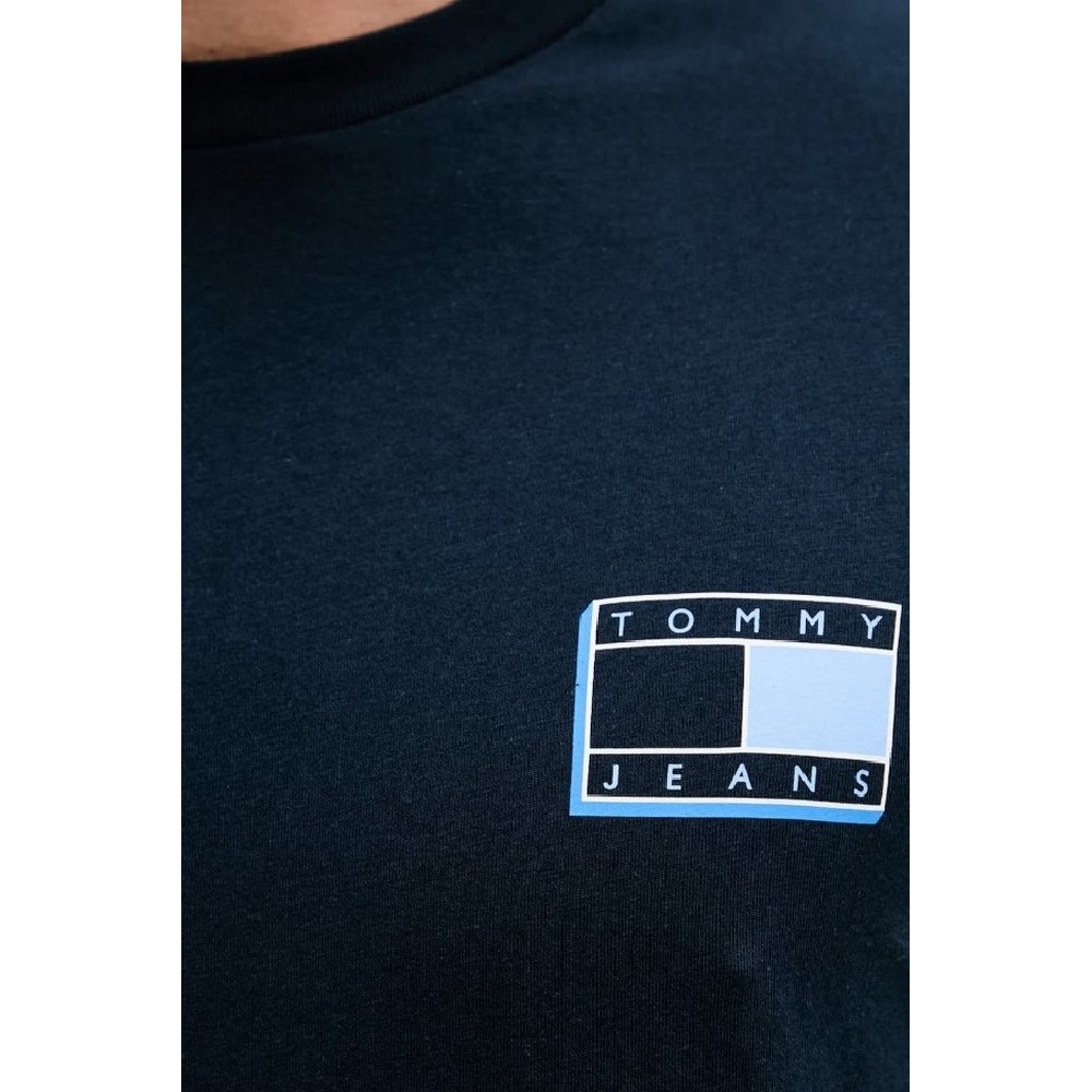 TOMMY JEANS SLIM POP COLOR FLAG TEE T-SHIRT ΜΠΛΟΥΖΑ ΑΝΔΡΙΚΗ NAVY