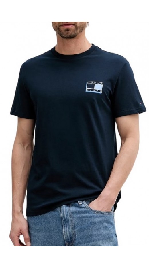 TOMMY JEANS SLIM POP COLOR FLAG TEE T-SHIRT ΜΠΛΟΥΖΑ ΑΝΔΡΙΚΗ NAVY