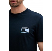 TOMMY JEANS SLIM POP COLOR FLAG TEE T-SHIRT ΜΠΛΟΥΖΑ ΑΝΔΡΙΚΗ NAVY