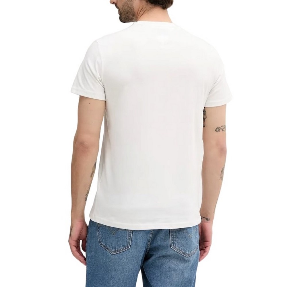 TOMMY JEANS SLIM POP COLOR FLAG TEE T-SHIRT ΜΠΛΟΥΖΑ ΑΝΔΡΙΚΗ OFF WHITE