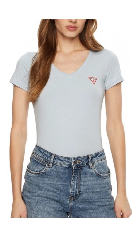 GUESS SS VN MINI TRIANGLE TEE T-SHIRT ΜΠΛΟΥΖΑ ΓΥΝΑΙΚΕΙΑ BLUE