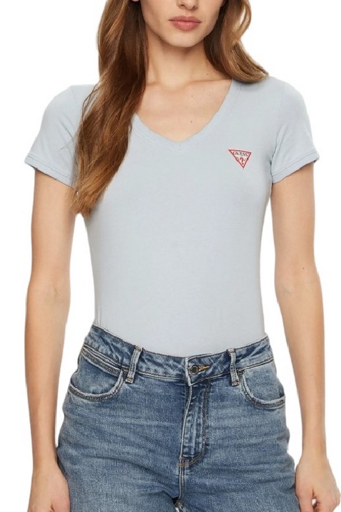 GUESS SS VN MINI TRIANGLE TEE T-SHIRT ΜΠΛΟΥΖΑ ΓΥΝΑΙΚΕΙΑ BLUE