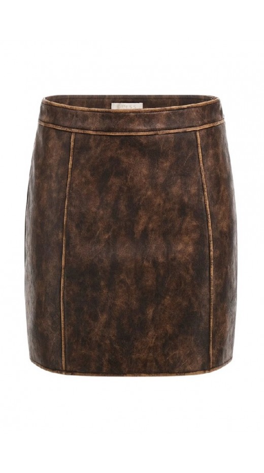 GUESS CHARLENE PU SKIRT ΦΟΥΣΤΑ ΓΥΝΑΙΚΕΙΑ BROWN
