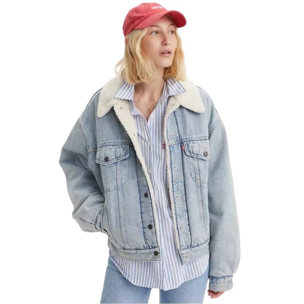 LEVIS® 90S SHERPA TRUCKER ΜΠΟΥΦΑΝ ΓΥΝΑΙΚΕΙΟ BLUΕ DENIM