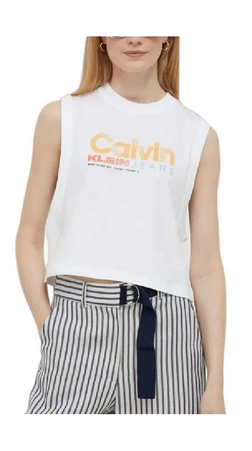 CALVIN KLEIN JEANS COLORFUL ARTWORK MUSCLE TEE ΜΠΛΟΥΖΑ ΓΥΝΑΙΚΕΙΑ WHITE