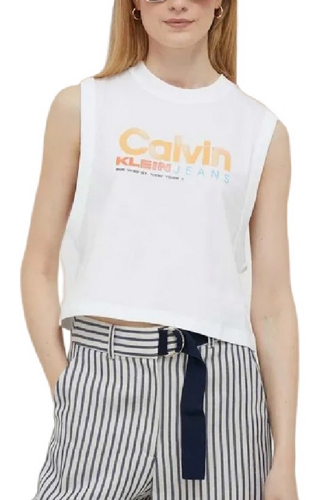 CALVIN KLEIN JEANS COLORFUL ARTWORK MUSCLE TEE ΜΠΛΟΥΖΑ ΓΥΝΑΙΚΕΙΑ WHITE