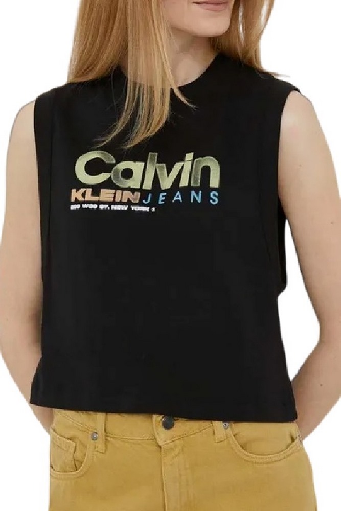 CALVIN KLEIN JEANS COLORFUL ARTWORK MUSCLE TEE ΜΠΛΟΥΖΑ ΓΥΝΑΙΚΕΙΑ BLACK