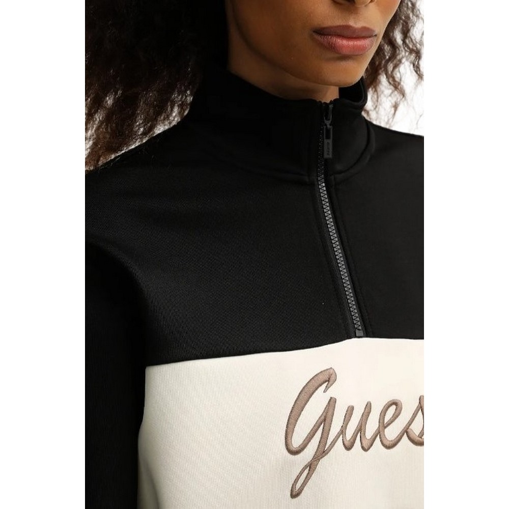 GUESS FABIA HALF-ZIP SWEATSHIRT ΦΟΥΤΕΡ ΜΠΛΟΥΖΑ ΓΥΝΑΙΚΕΙΑ BLACK