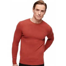 SUPERDRY ESSENTIAL CREW JUMPER ΜΠΛΟΥΖΑ ΠΛΕΚΤΗ ΑΝΔΡΙΚΗ ORANGE