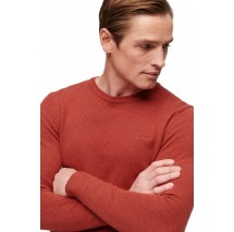 SUPERDRY ESSENTIAL CREW JUMPER ΜΠΛΟΥΖΑ ΠΛΕΚΤΗ ΑΝΔΡΙΚΗ ORANGE