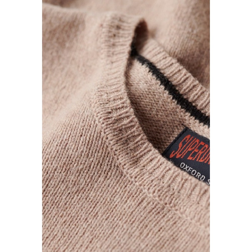 SUPERDRY ESSENTIAL CREW JUMPER ΜΠΛΟΥΖΑ ΠΛΕΚΤΗ ΑΝΔΡΙΚΗ BROWN