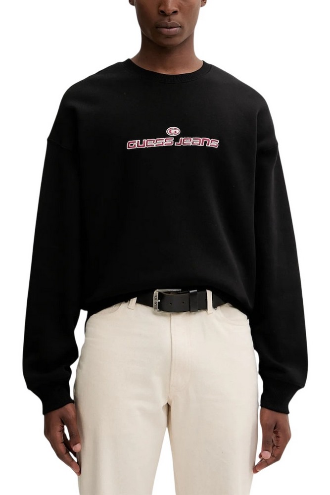 GUESS JEANS ACTIVE LOGO CREWNECK ΦΟΥΤΕΡ ΜΠΛΟΥΖΑ ΑΝΔΡΙΚΗ BLACK