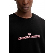 GUESS JEANS ACTIVE LOGO CREWNECK ΦΟΥΤΕΡ ΜΠΛΟΥΖΑ ΑΝΔΡΙΚΗ BLACK