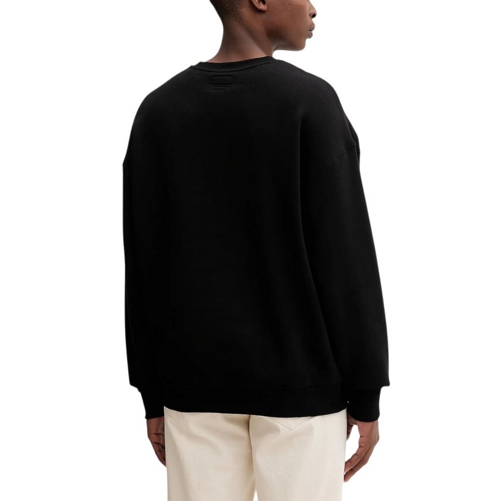 GUESS JEANS ACTIVE LOGO CREWNECK ΦΟΥΤΕΡ ΜΠΛΟΥΖΑ ΑΝΔΡΙΚΗ BLACK