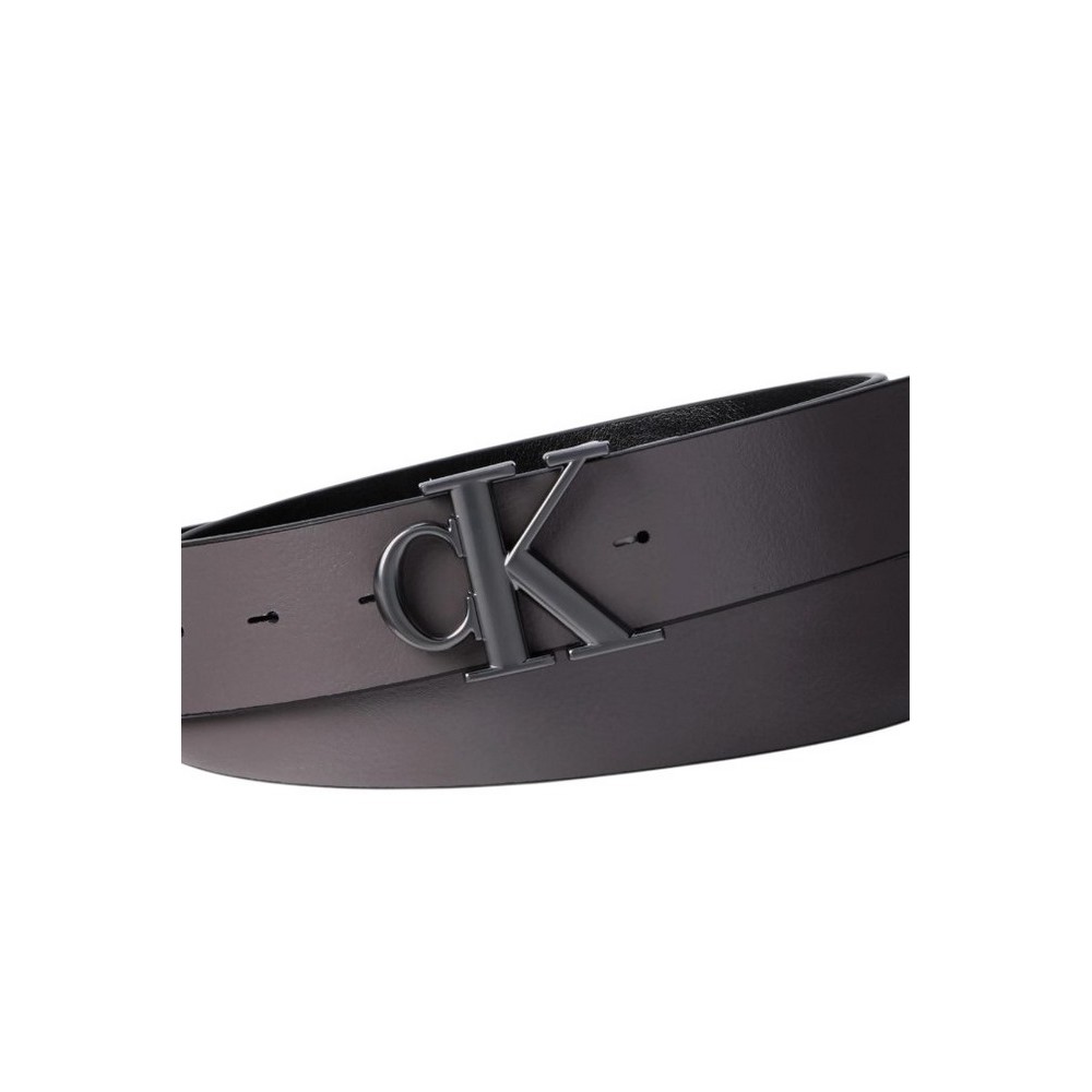 CALVIN KLEIN  MNGRM PLQ BCKL 35MM ΖΩΝΗ ΑΝΔΡΙΚΗ BLACK/GREY