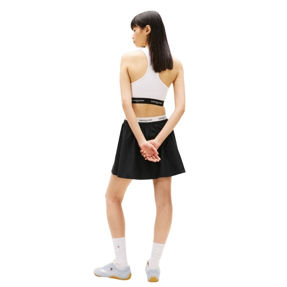 TOMMY JEANS WAISTBAND POPLIN SKIRT ΦΟΥΣΤΑ ΓΥΝΑΙΚΕΙΑ BLACK