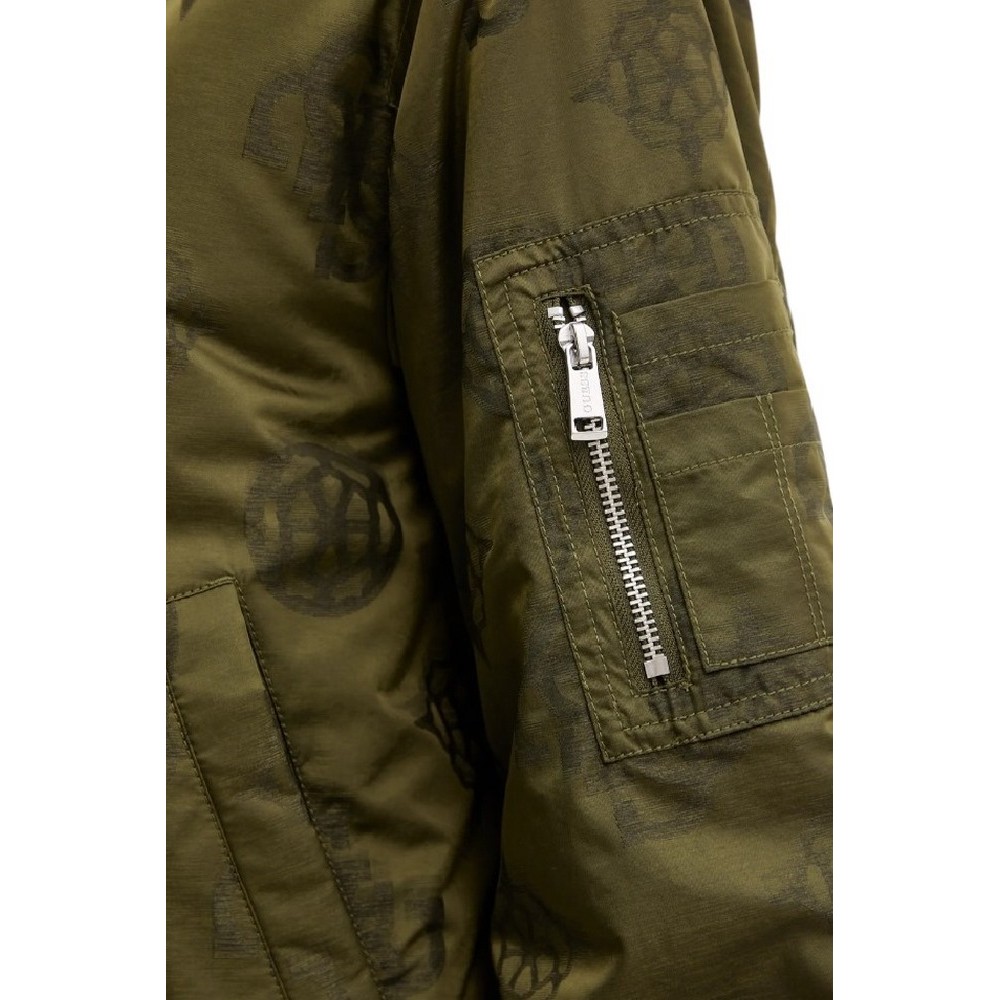 GUESS PHILOMENE LOGO BOMBER ΜΠΟΥΦΑΝ ΓΥΝΑΙΚΕΙΟ KHAKI