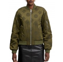 GUESS PHILOMENE LOGO BOMBER ΜΠΟΥΦΑΝ ΓΥΝΑΙΚΕΙΟ KHAKI
