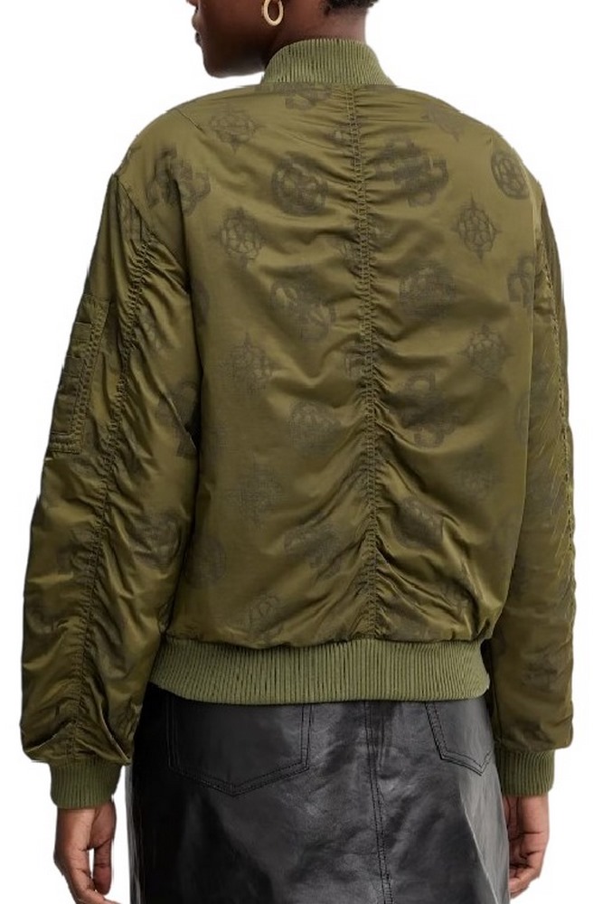 GUESS PHILOMENE LOGO BOMBER ΜΠΟΥΦΑΝ ΓΥΝΑΙΚΕΙΟ KHAKI