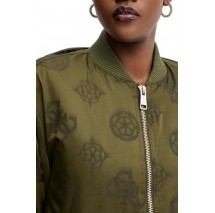 GUESS PHILOMENE LOGO BOMBER ΜΠΟΥΦΑΝ ΓΥΝΑΙΚΕΙΟ KHAKI
