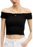 TOMMY JEANS CRP SMOCK TOP ΤΟΠ ΓΥΝΑΙΚΕΙΟ BLACK