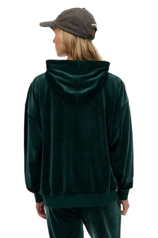 SUPERDRY D1 SDSW COUNTRY CLUB VELOUR ZIPHOOD ΖΑΚΕΤΑ ΦΟΥΤΕΡ ΓΥΝΑΙΚΕΙΑ GREEN