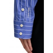 CALVIN KLEIN JEANS YD STRIPE BOXY CROPPED SHIRT ΠΟΥΚΑΜΙΣΟ ΓΥΝΑΙΚΕΙΟ BLUE