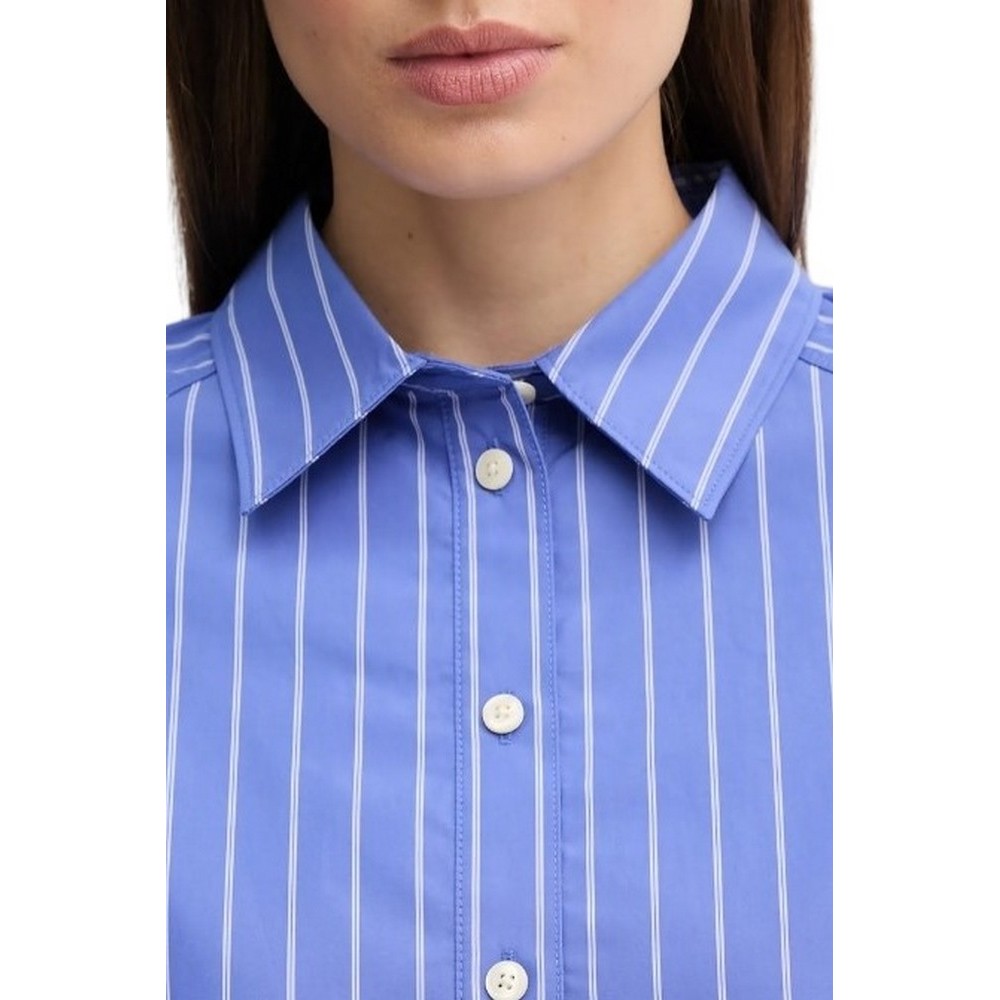 CALVIN KLEIN JEANS YD STRIPE BOXY CROPPED SHIRT ΠΟΥΚΑΜΙΣΟ ΓΥΝΑΙΚΕΙΟ BLUE