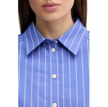 CALVIN KLEIN JEANS YD STRIPE BOXY CROPPED SHIRT ΠΟΥΚΑΜΙΣΟ ΓΥΝΑΙΚΕΙΟ BLUE