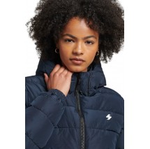 SUPERDRY ΜΠΟΥΦΑΝ HOODED SPIRIT SPORTS PUFFER ΓΥΝΑΙΚΕΙΟ NAVY