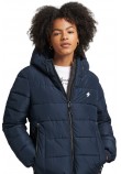 SUPERDRY ΜΠΟΥΦΑΝ HOODED SPIRIT SPORTS PUFFER ΓΥΝΑΙΚΕΙΟ NAVY