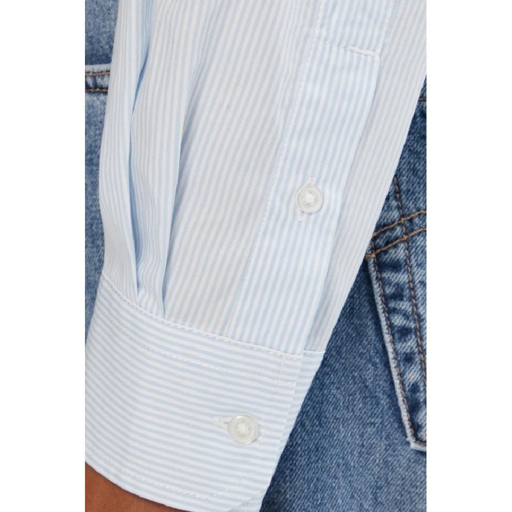 TOMMY JEANS  REG CROP STRIPE POPLIN ΠΟΥΚΑΜΙΣΟ ΓΥΝΑΙΚΕΙΟ BLUE