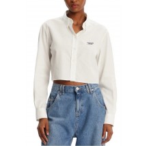 TOMMY JEANS  REG CROP STRIPE POPLIN ΠΟΥΚΑΜΙΣΟ ΓΥΝΑΙΚΕΙΟ WHITE