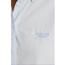 TOMMY JEANS  REG CROP STRIPE POPLIN ΠΟΥΚΑΜΙΣΟ ΓΥΝΑΙΚΕΙΟ BLUE