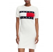 TOMMY JEANS FLAG SWEATER DRESS ΦΟΡΕΜΑ ΓΥΝΑΙΚΕΙΟ OFF WHITE