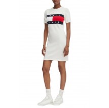 TOMMY JEANS FLAG SWEATER DRESS ΦΟΡΕΜΑ ΓΥΝΑΙΚΕΙΟ OFF WHITE