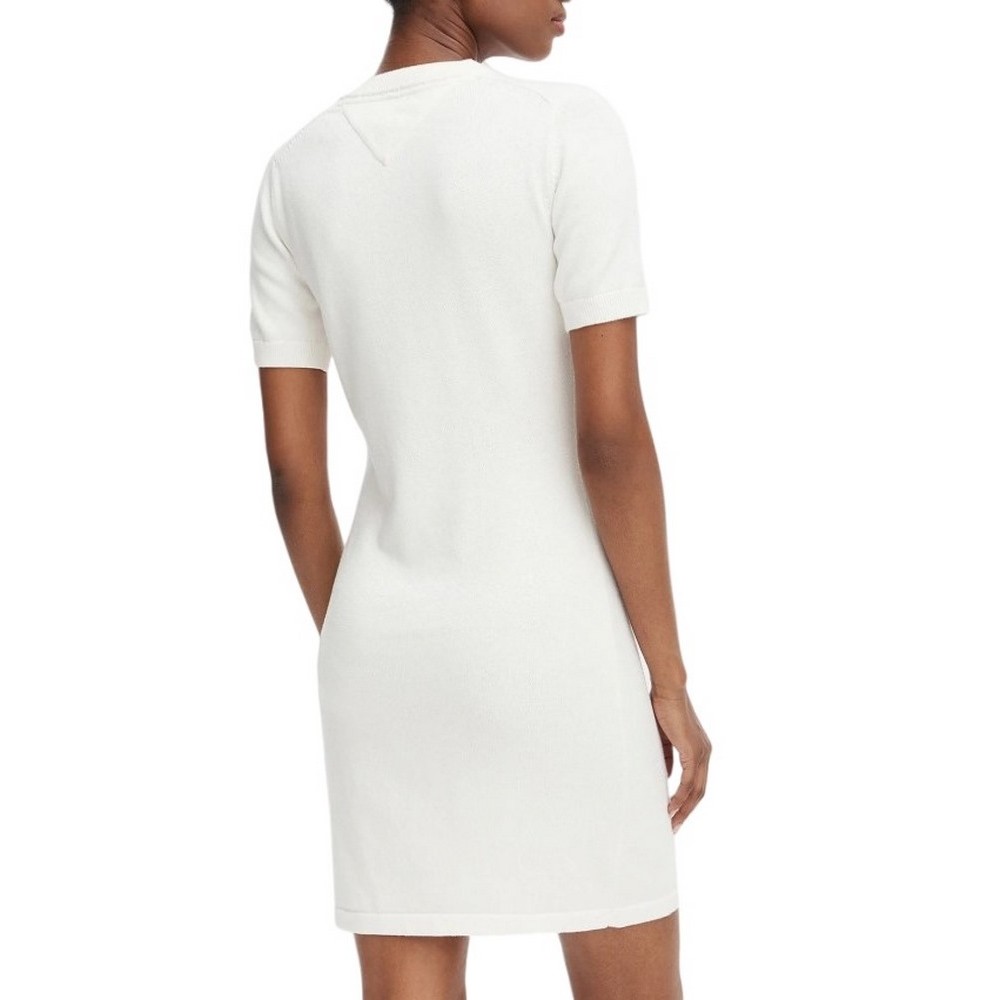 TOMMY JEANS FLAG SWEATER DRESS ΦΟΡΕΜΑ ΓΥΝΑΙΚΕΙΟ OFF WHITE