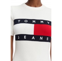 TOMMY JEANS FLAG SWEATER DRESS ΦΟΡΕΜΑ ΓΥΝΑΙΚΕΙΟ OFF WHITE
