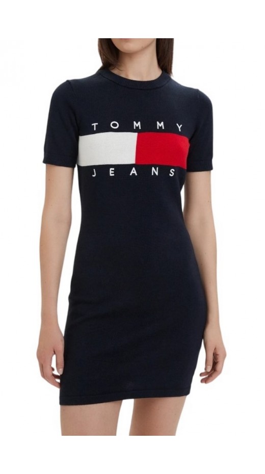 TOMMY JEANS FLAG SWEATER DRESS ΦΟΡΕΜΑ ΓΥΝΑΙΚΕΙΟ NAVY