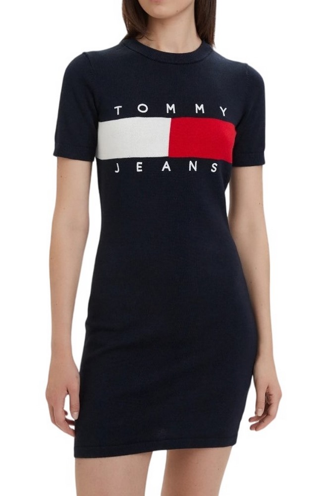 TOMMY JEANS FLAG SWEATER DRESS ΦΟΡΕΜΑ ΓΥΝΑΙΚΕΙΟ NAVY