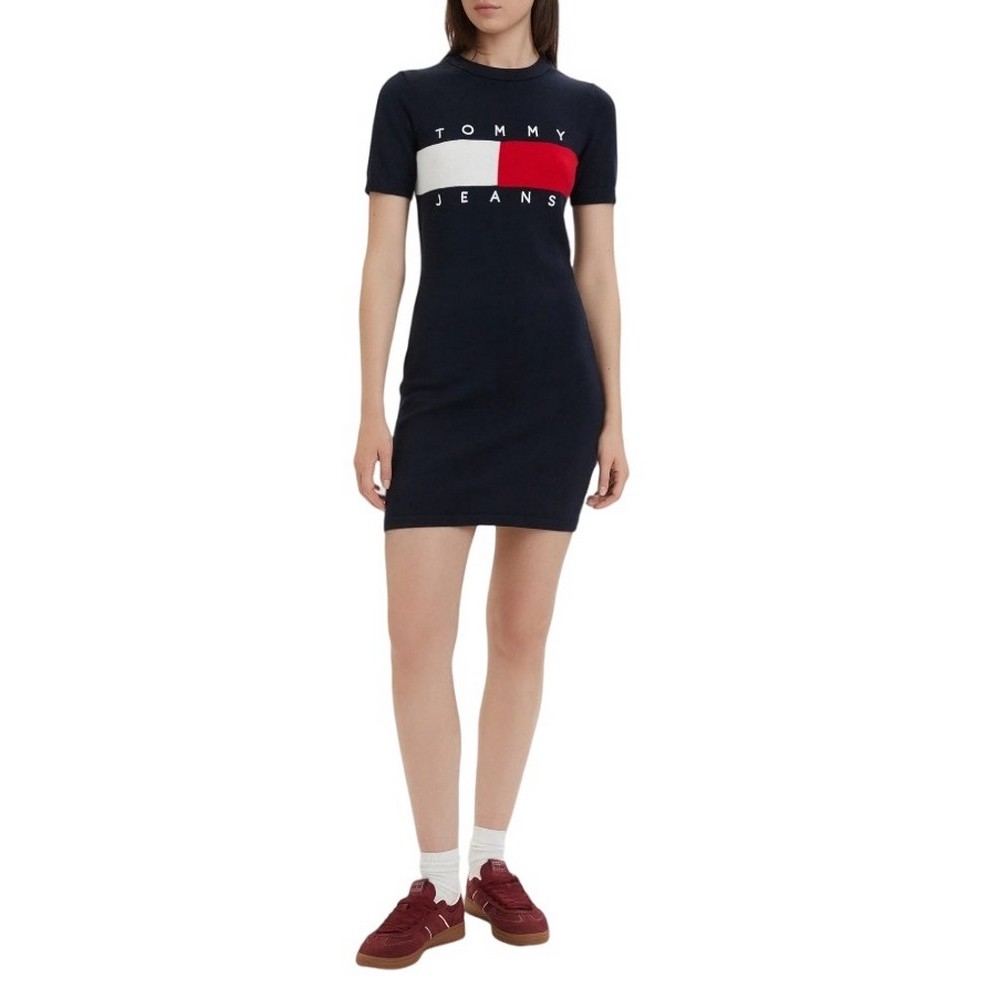 TOMMY JEANS FLAG SWEATER DRESS ΦΟΡΕΜΑ ΓΥΝΑΙΚΕΙΟ NAVY