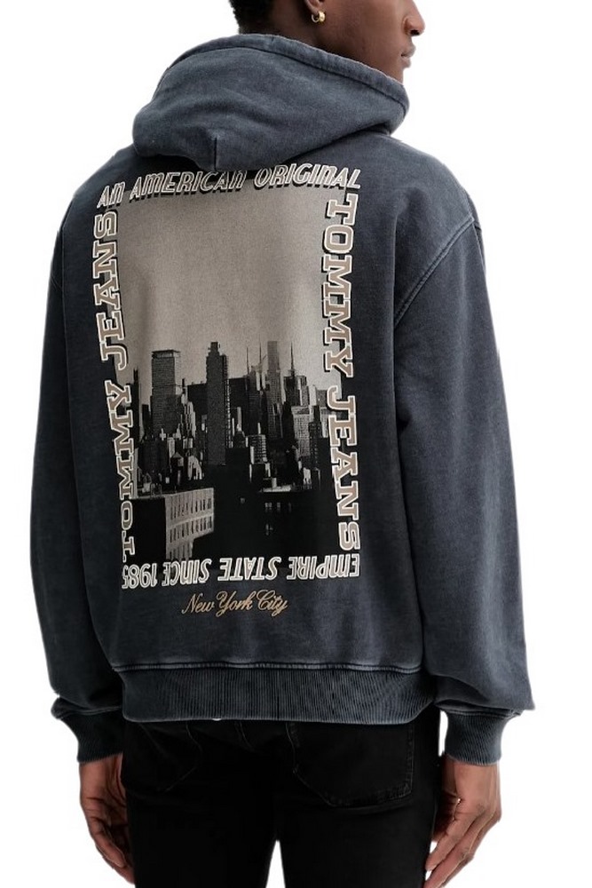 TOMMY JEANS 90S WSHD PHOTO CITY HOOD ΦΟΥΤΕΡ ΜΠΛΟΥΖΑ ΑΝΔΡΙΚΗ BLACK