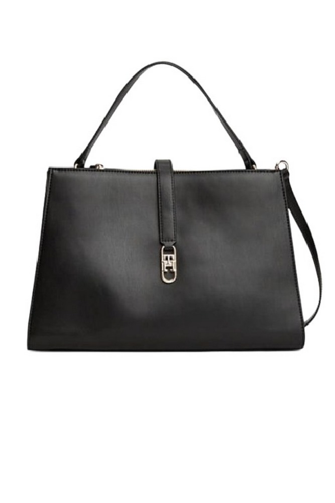 TOMMY HILFIGER LIBRE MED SATCHEL ΤΣΑΝΤΑ ΓΥΝΑΙΚΕΙΑ BLACK