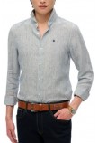 SUPERDRY D2 STUD VACATION LINEN SHIRT ΠΟΥΚΑΜΙΣΟ ΑΝΔΡΙΚΟ WHITE/BLUE